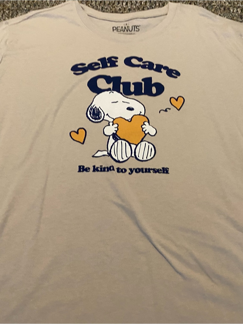 Peanuts Kids Snoopy Self Care Club Tee - Cream & Navy